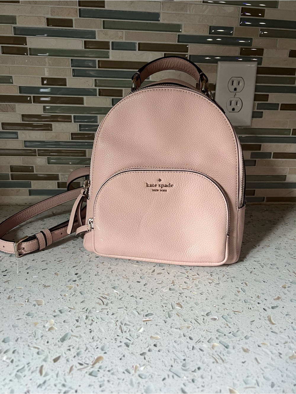 kate spade Blush Pink Pebbled Leather Mini Backpack